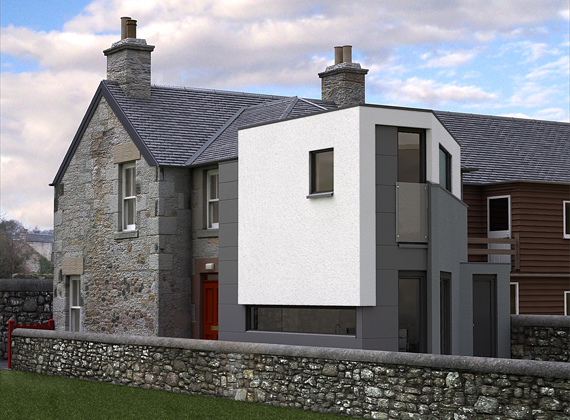 Two-Storey Extension with White Render Finish